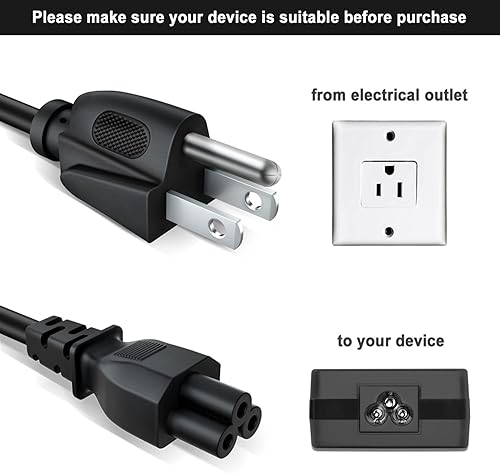 Miniatura 2 de PKPOWER Cable de alimentación de CA de 5 pies para Epson Workforce ET-4750 EcoTank AIO Cable de impresora