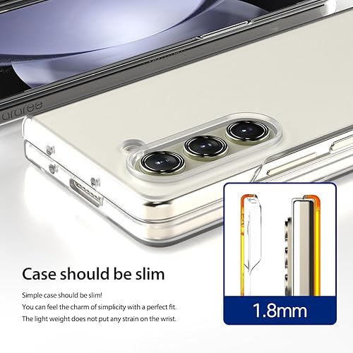 Miniatura 7 de araree Nukin - Funda para Samsung Galaxy Z Fold 5, translúcida, ultrafina, delgada, resistente a los arañazos, carcasa rígida para teléfono de PC
