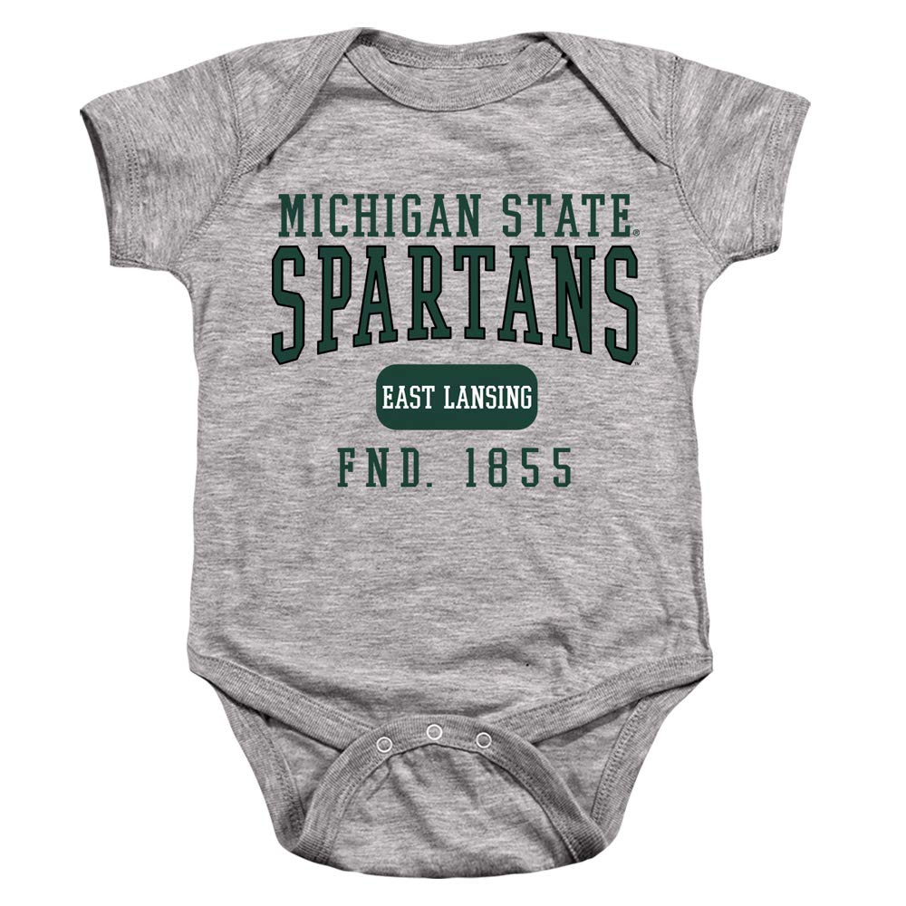 MSU Spartans Michigan State Founded Date Unisex Infant Snap Suit for Baby, Athletic Heather, X-Large (24 Months)