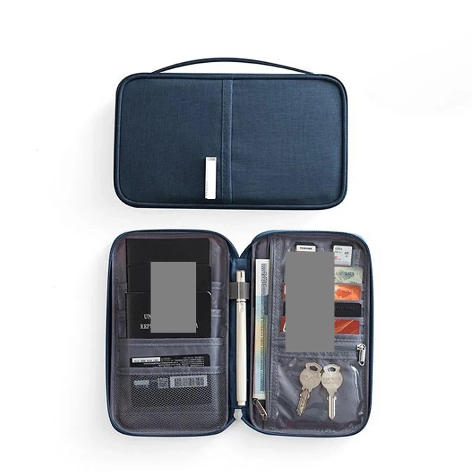 Porta passaporto familiare Accessori da viaggio unisex Custodia impermeabile for documenti carte di credito Per Domestico(GRAY)