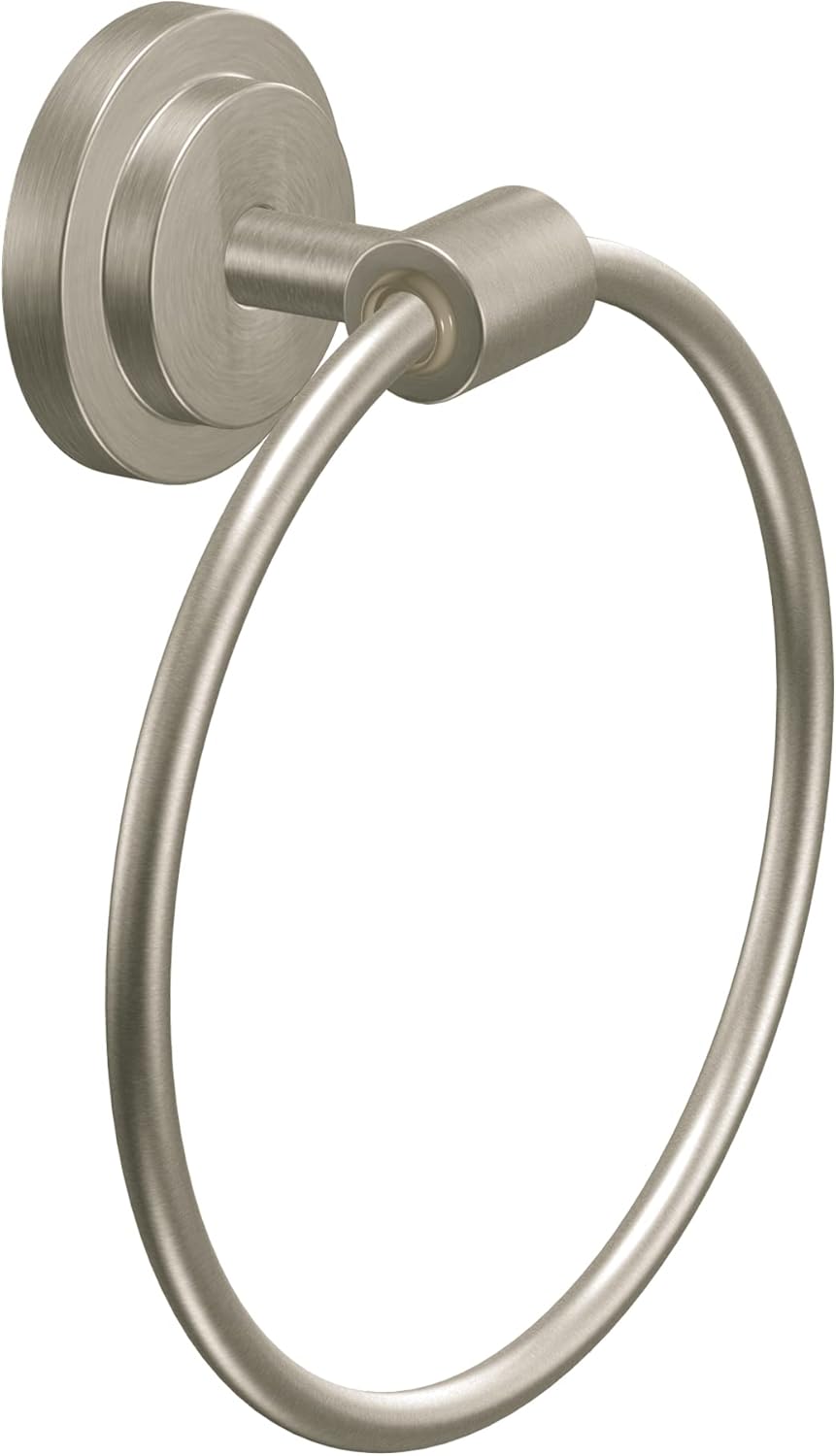 Moen DN0786BN Iso Bathroom Hand Towel Ring, Brushed Nickel