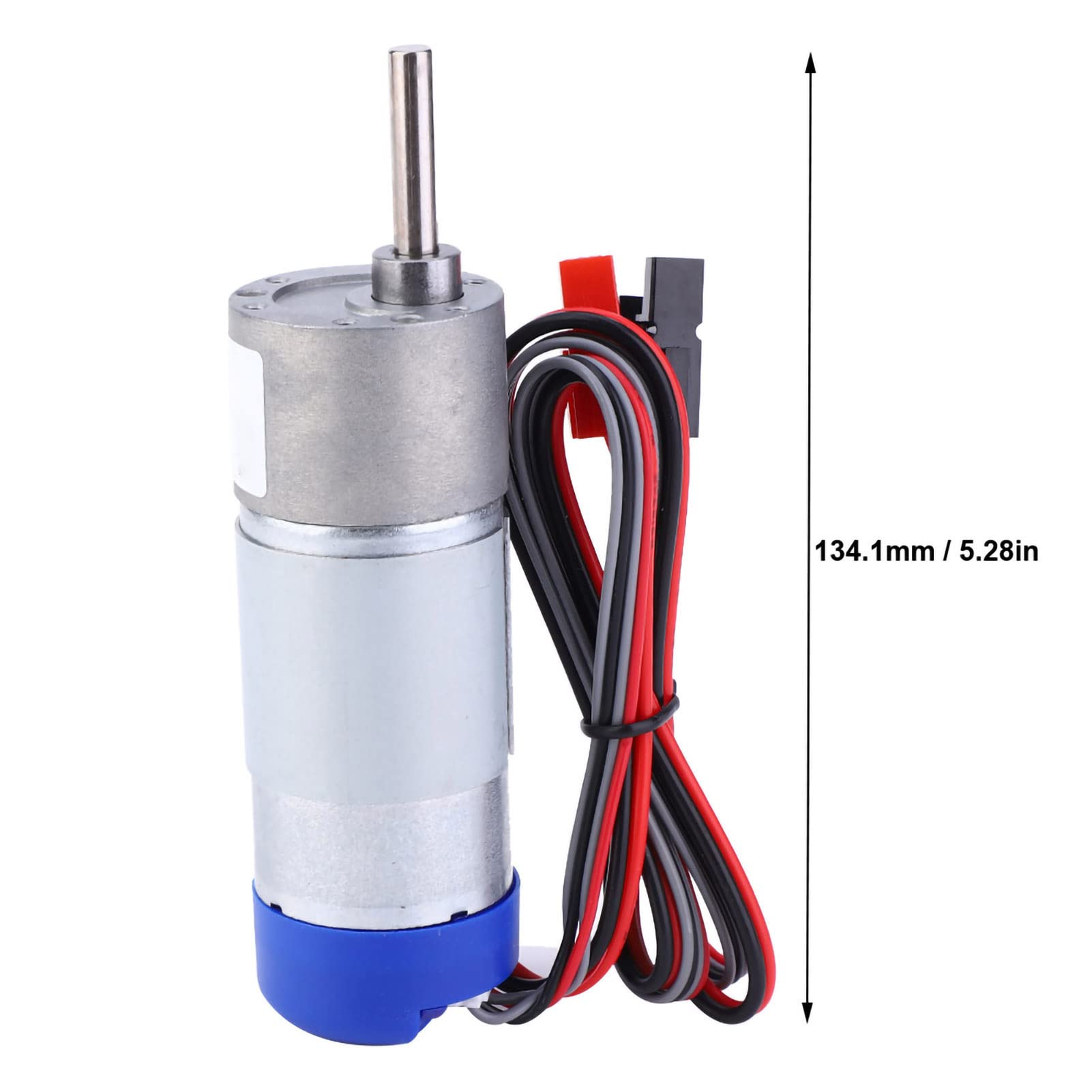 Motore Encoder con Spazzole 12 V CC Ad Alta Risoluzione per un Controllo Preciso del Robot, Adatto per Parti di Robot Tetrix Robotics e Pitsco - Acciaio con Alloggiamento Encoder in Plastica,