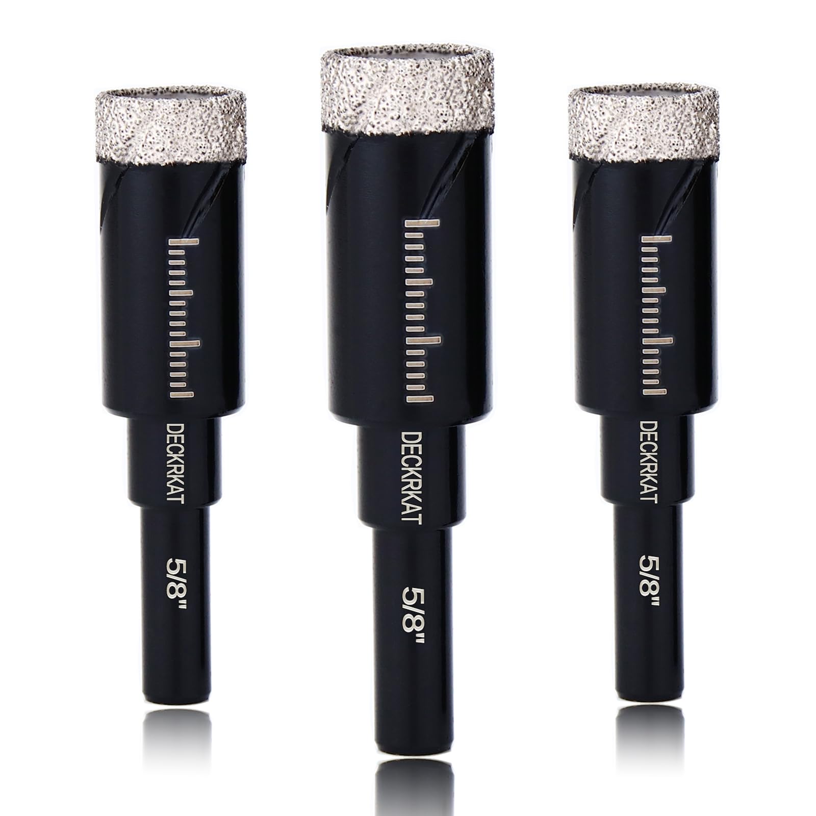 3 Packs Dry Diamond Drill Bits Set 5/8" 16mm Vacuum Brazed Diamond Hole Saws for Granite Tile Ceramic Marble Stone Glass and More Hard Materials (not