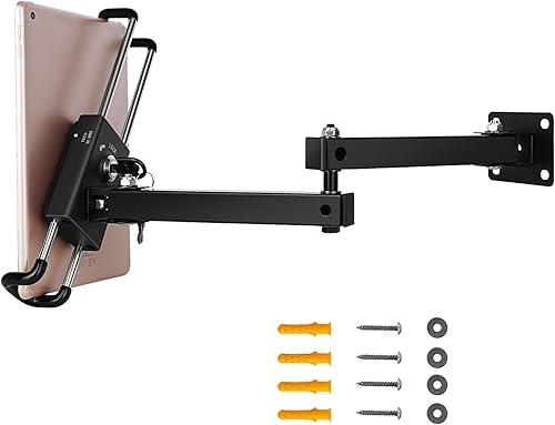 Soporte de pared para tabletas de 7 a 13 pulgadas, soporte ajustable antirrobo para salas de exposiciones, salas de reuniones, aula, supermercado,