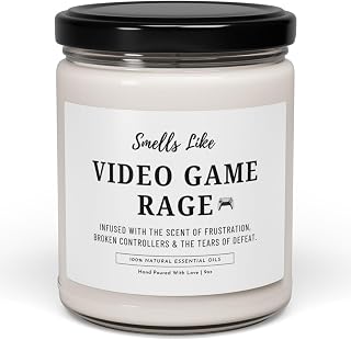WITH MEMORIES-Funny Gamer Candle – Smells Like Video Game Rage – 9oz Natural Soy Wax, Long-Lasting 40-50 Hour Burn, Hilarious Gift for Gamers, Streamers, and Gaming Enthusiasts