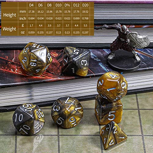 Image of CiaraQ 7pcs Polyhedral Dice Set for Dungeon and Dragons MTG Table Games