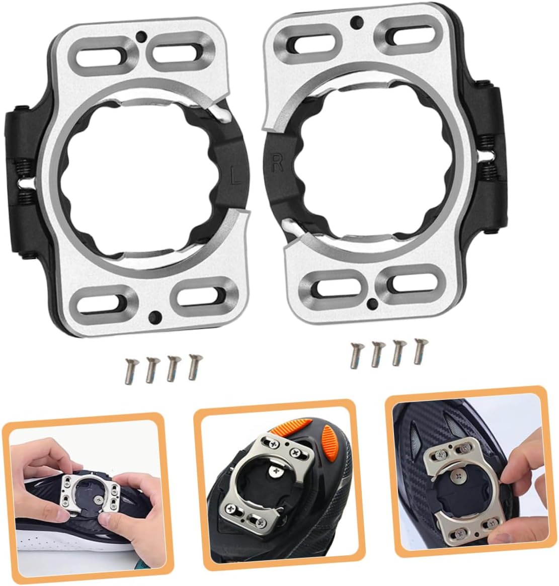 BESPORTBLE 2Pcs Cycling Shoe Cleat Covers Easy Replacement Pedal Adapters for Road Bike Shoes Secure Connection for Enhanced Riding Efficiency and Safety