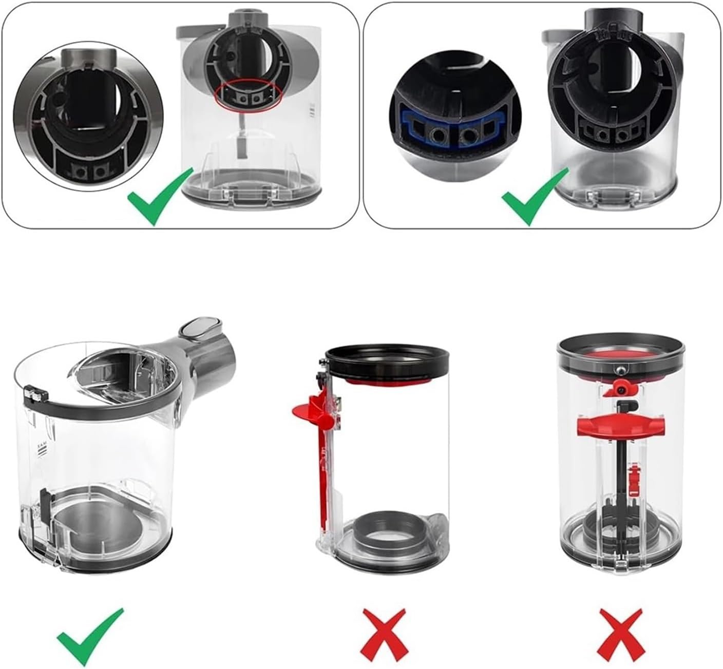 Bin Replacement Parts Compatible With Dyson V6 Animal/DC58/DC59/DC61/DC62/SV03/HHo8/SV07 Vacuum Cleaner