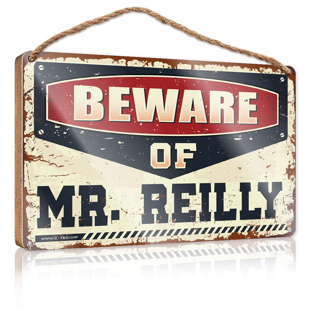 Dtha One Color Door Sign For Bedroom Beware Of Mr. Reilly Wooden Sign Chill Wood Sign Posters & Prints(15X28cm)