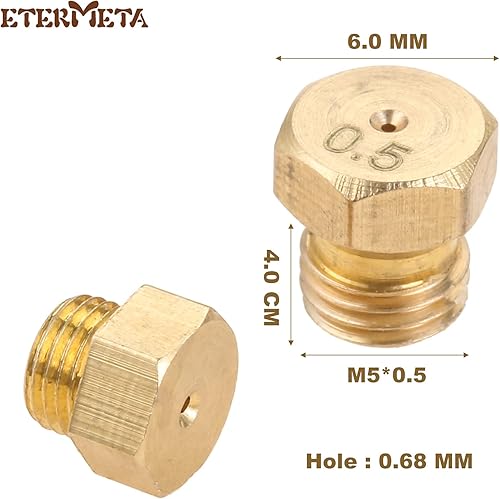Miniatura 4 de ETERMETA Kit de conversión de boquillas de orificio de gas propano de 20 piezas, boquillas de chorro de latón, kit de orificio de propano para