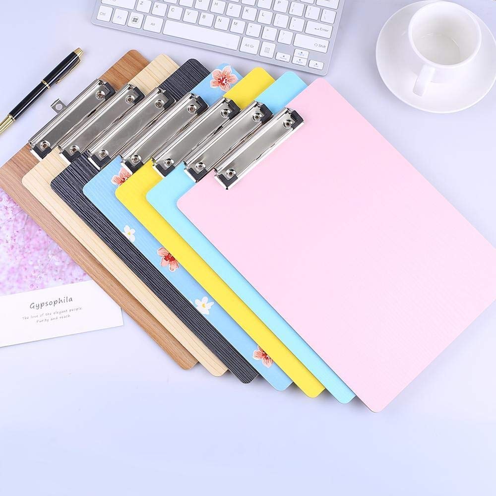 Appunti per ufficio 2 pezzi A4 A5 Appunti in legno Cancelleria Blocco per appunti Clip per lavagna Cancelleria per ufficio Forniture per ufficio Accessori Cartella portaoggetti Cosa rosa Clip durevole