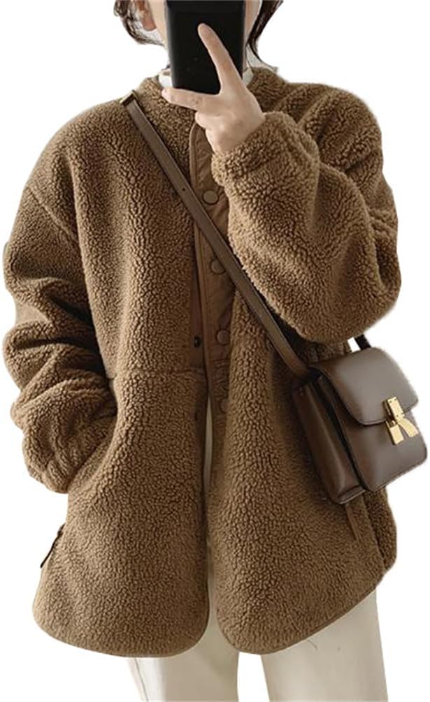 美品　バボラ　ボアジャケット Mサイズ 、スコートLサイズ　ブラウン系 Amazon | [BLZXIAN] 大きいサイズ レディース ボアジャケット フリース