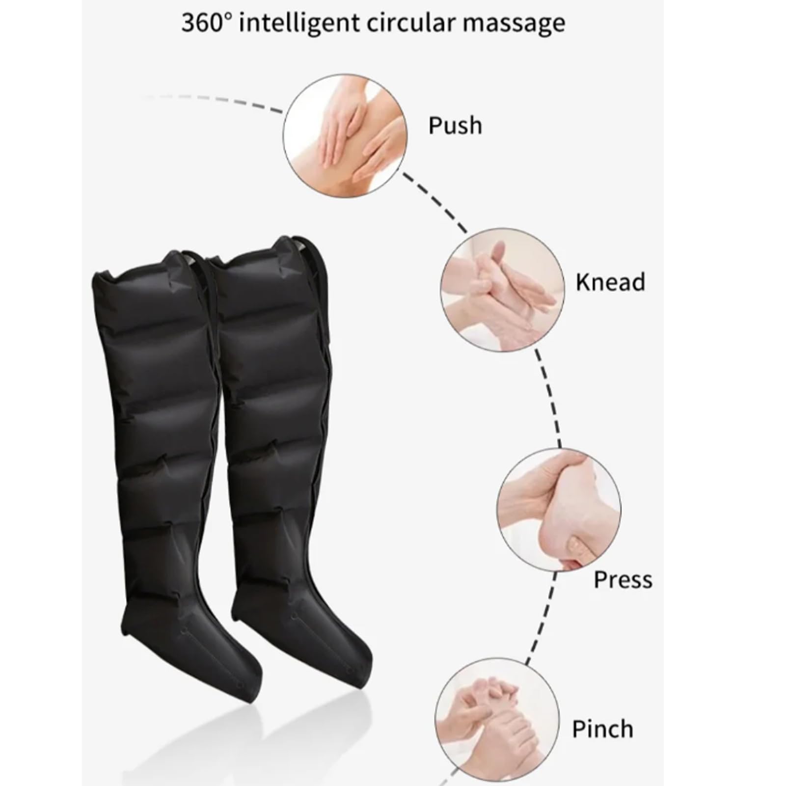 Masajeador De Piernas Circulación Presoterapia, Botas De Presoterapia De Piernas Con 3 Modos De Masajes, Mando Con 3 Niveles Compresión De Aire Para Relajación Muscular