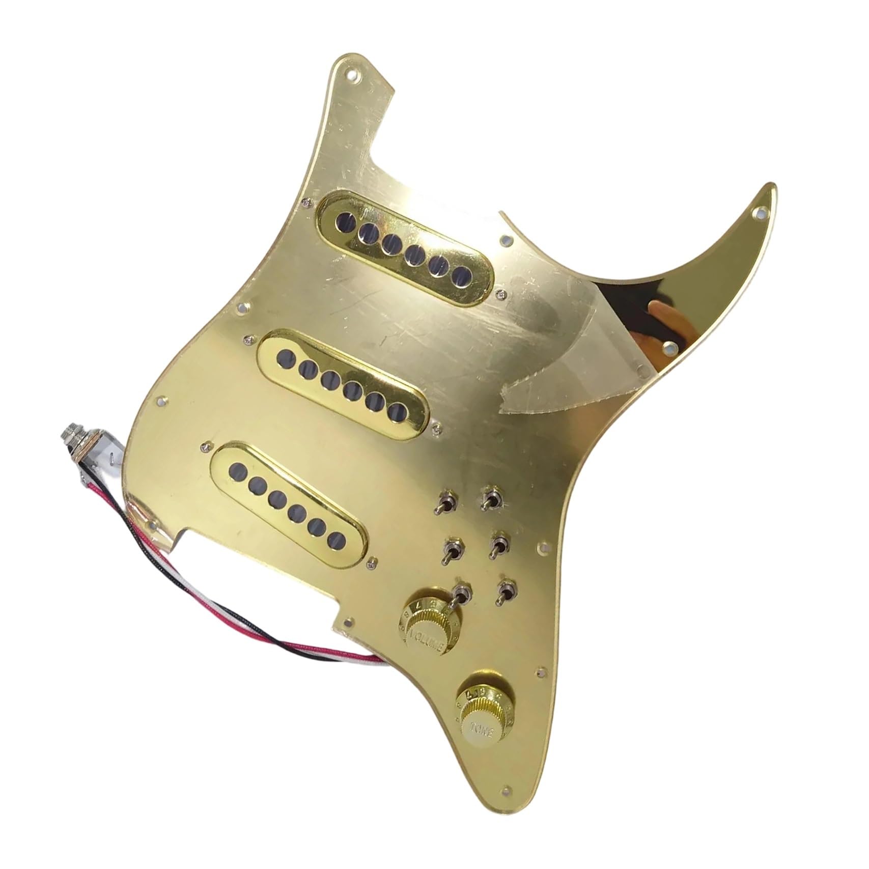 Pickguard pré câblé guitare électrique avec plaque de protection et bascule dorée - 5