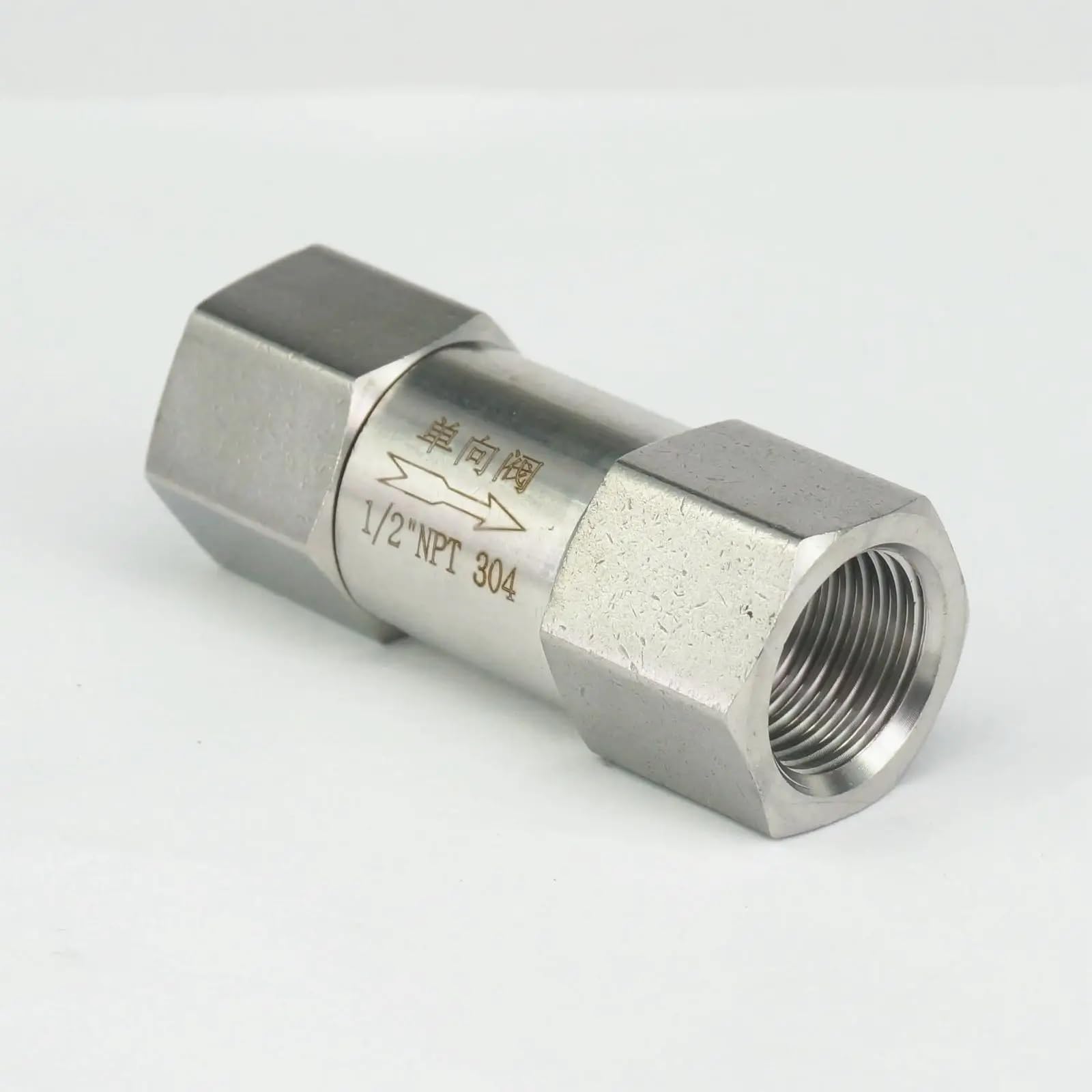 Válvula unidireccional de retención hembra 1/2 ", aceite agua acero inoxidable 304