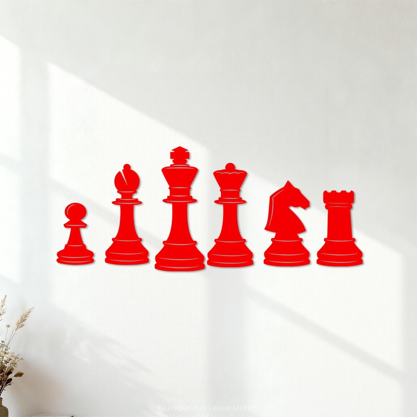 Wall Stickers Image of Chess Pieces 48x117.3cm Personalized Customization Red