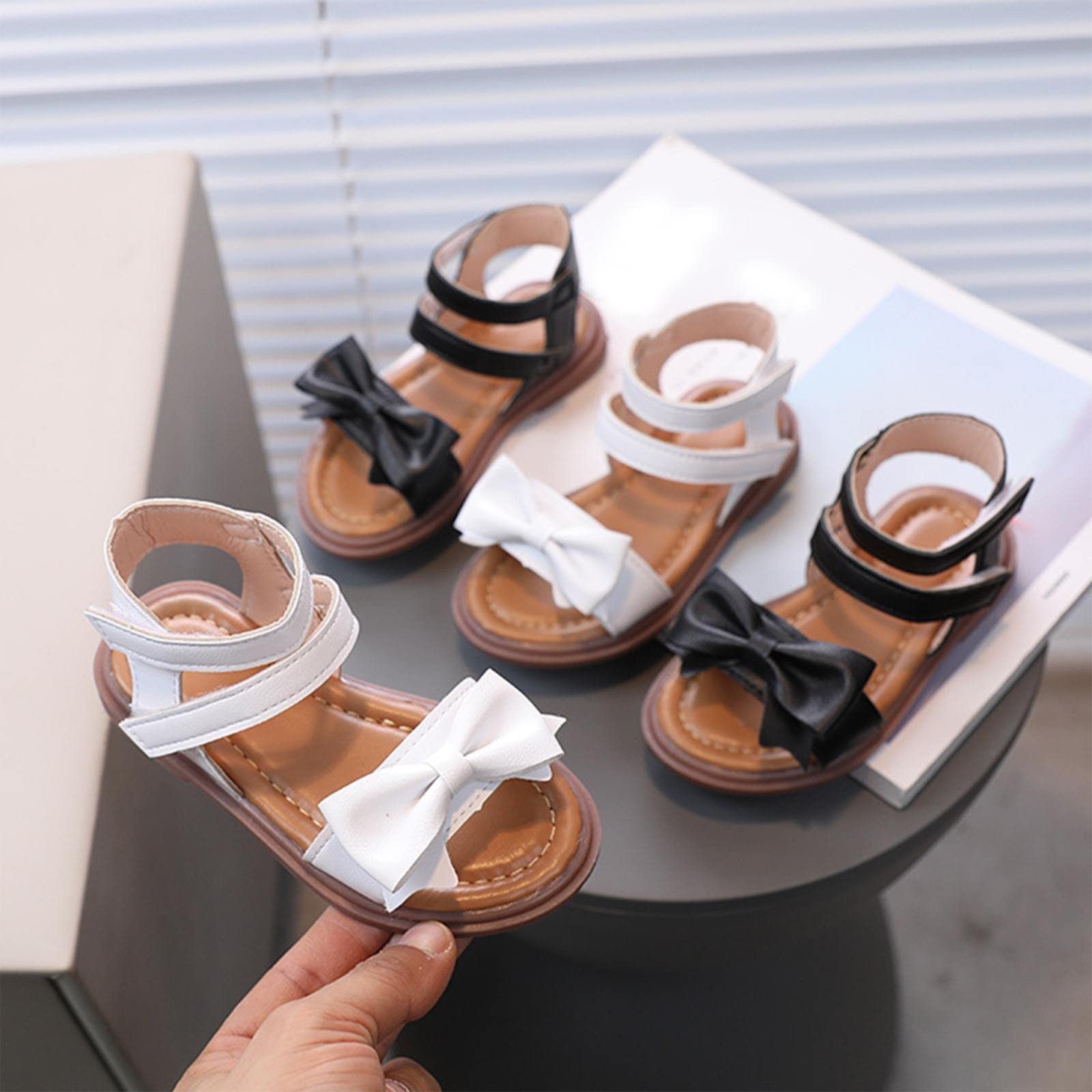 MMRTDJDR Generisch Sandalias para niña Sandalias de Verano con Lazo Zapatillas Sandalias para niñas con Suela Blanda Sandalias Romanas Sandalias de Verano Zapatos de Princesa para niñas