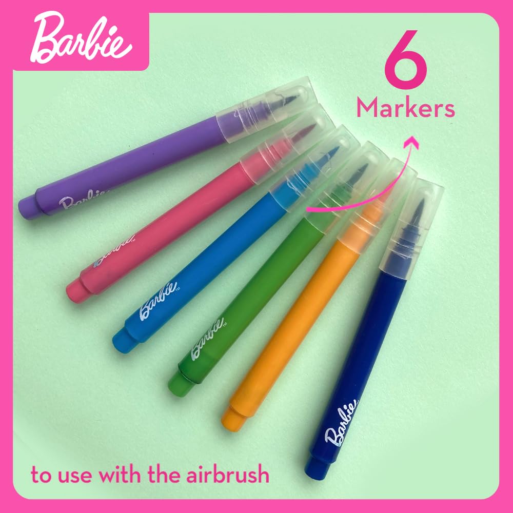Barbie DIY Airbrush Studio, 25-Piece Color Splash Fashion Kit, Vibrant Colors (Including Primary and Secondary Colors - Image 3