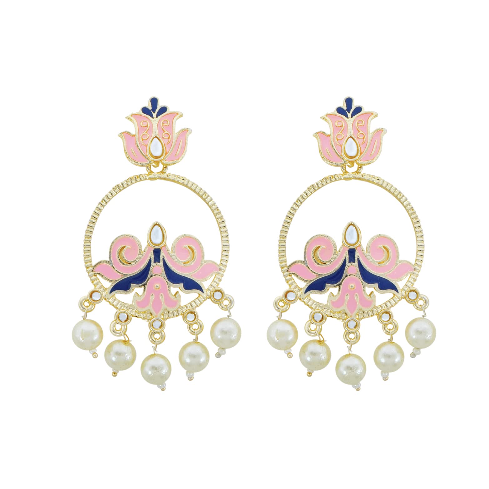 Yellow Chimes Earrings for Women and Girls Meenakari Drop Earrings | Gold Tone Pink Meenakari Drop Earrings | Birthday Gift for girls and women Anniversary Gift for Wife (B0C1RY3TXW) Amazon Price History, Amazon Price Tracker