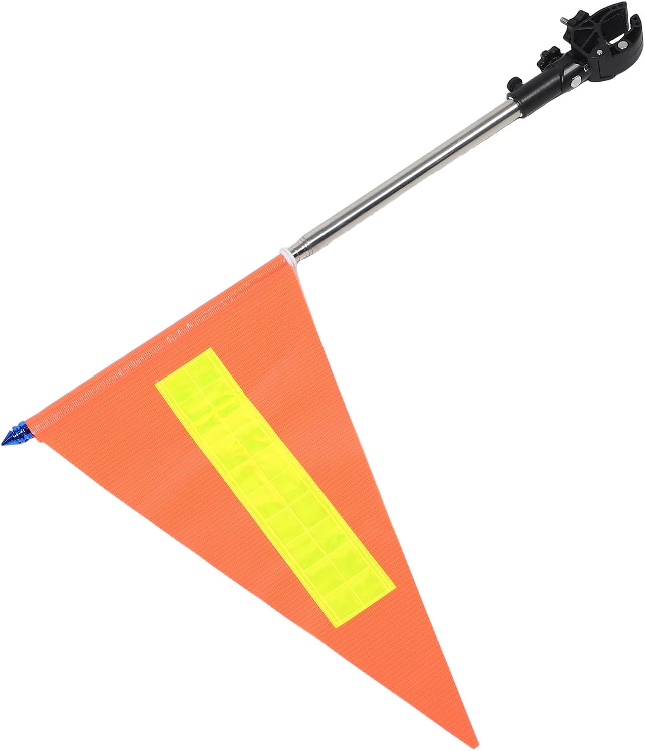 Wheelchair Safety Flag with Reflective Strip and 5-feet Adjustable Telescoping Pole, Lightweight Orange Warning Flag for Mobility Scooters and Tricycles, for Commuting on Public