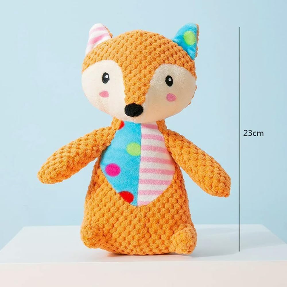 zabawki dla psów, Zabawki dla psów Pluszowa zabawka kota i psa Puzzle Zabawka odporna na gryzienie Interaktywna piszcząca do czyszczenia zębów 2 szt(Fox)