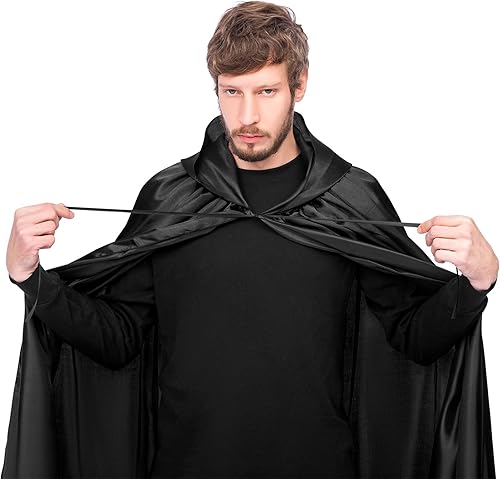 Miniatura 5 de Myir JUN Capa unisex con capucha, disfraz de Halloween, con capucha, longitud completa, para Halloween, Navidad, disfraces