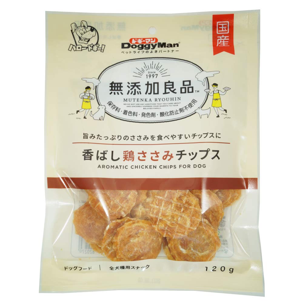 Amazon | ドギーマン 無添加良品 香ばし鶏ささみ チップス 120g 犬用