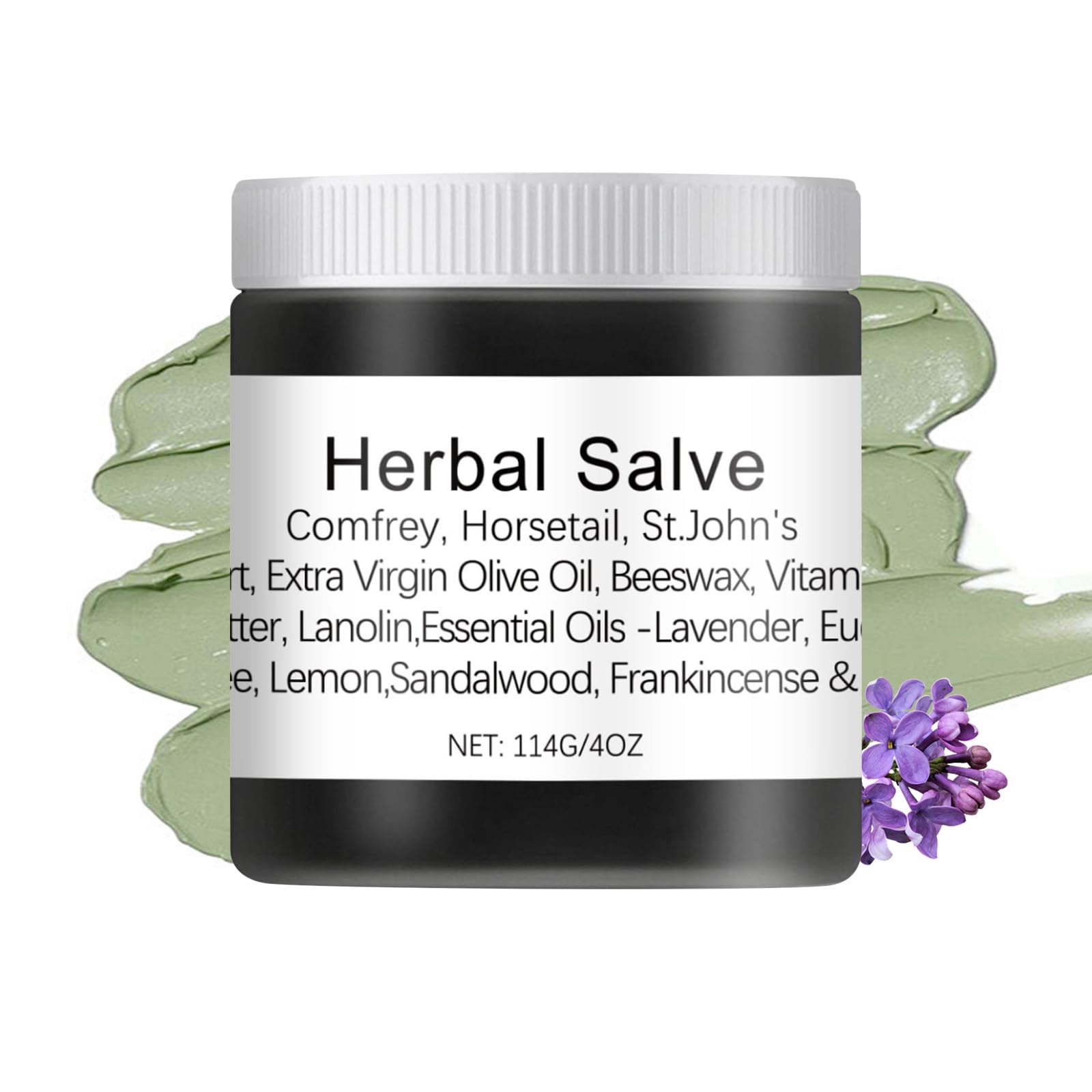 PlusBee Organic Comfrey Herbal Salve 4oz, Joint & Muscle Pain Relief Cream, Reduces Swelling, Unisex Adults