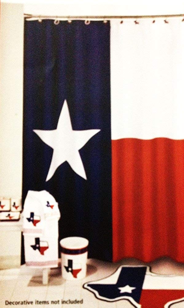 Crystal Emotion Decration colletion Decor,Texas Flag Lone Star Fabric Shower Curtain