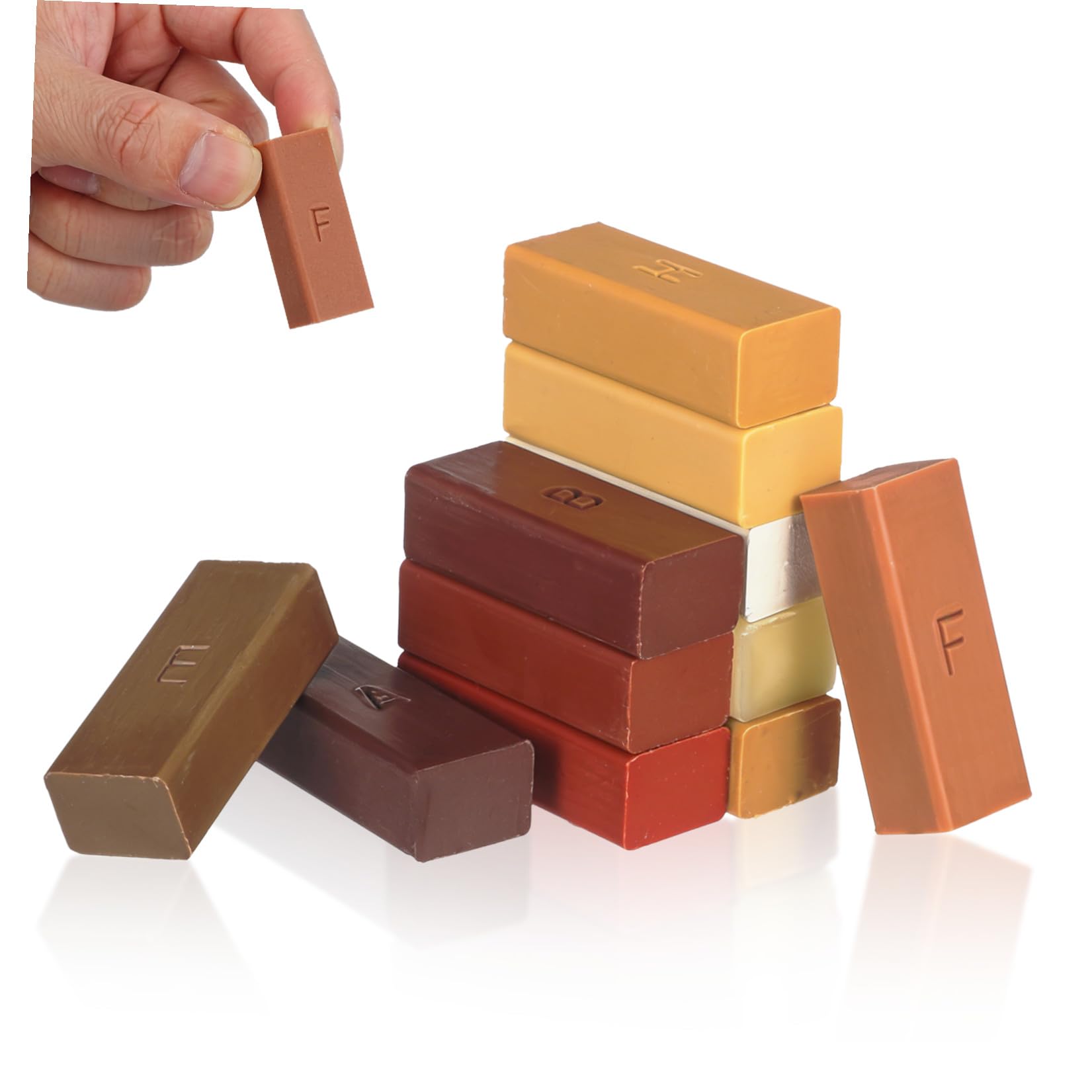 Kit di Riparazione Pavimenti in Legno Cera per Riempire Crepe e Uniformare Superfici, Set 1 per Laminato e Legno Massello