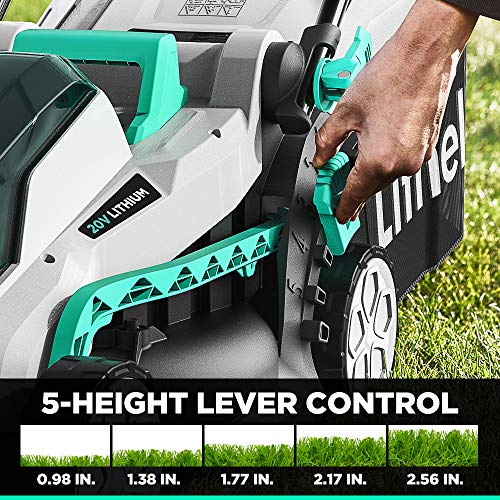 Litheli 20V Cordless 13-Inch Brushless Lawn Mower, with 4Ah Battery and Charger, Cordless Electric Lawn Mower for Garden, Yard and Farm