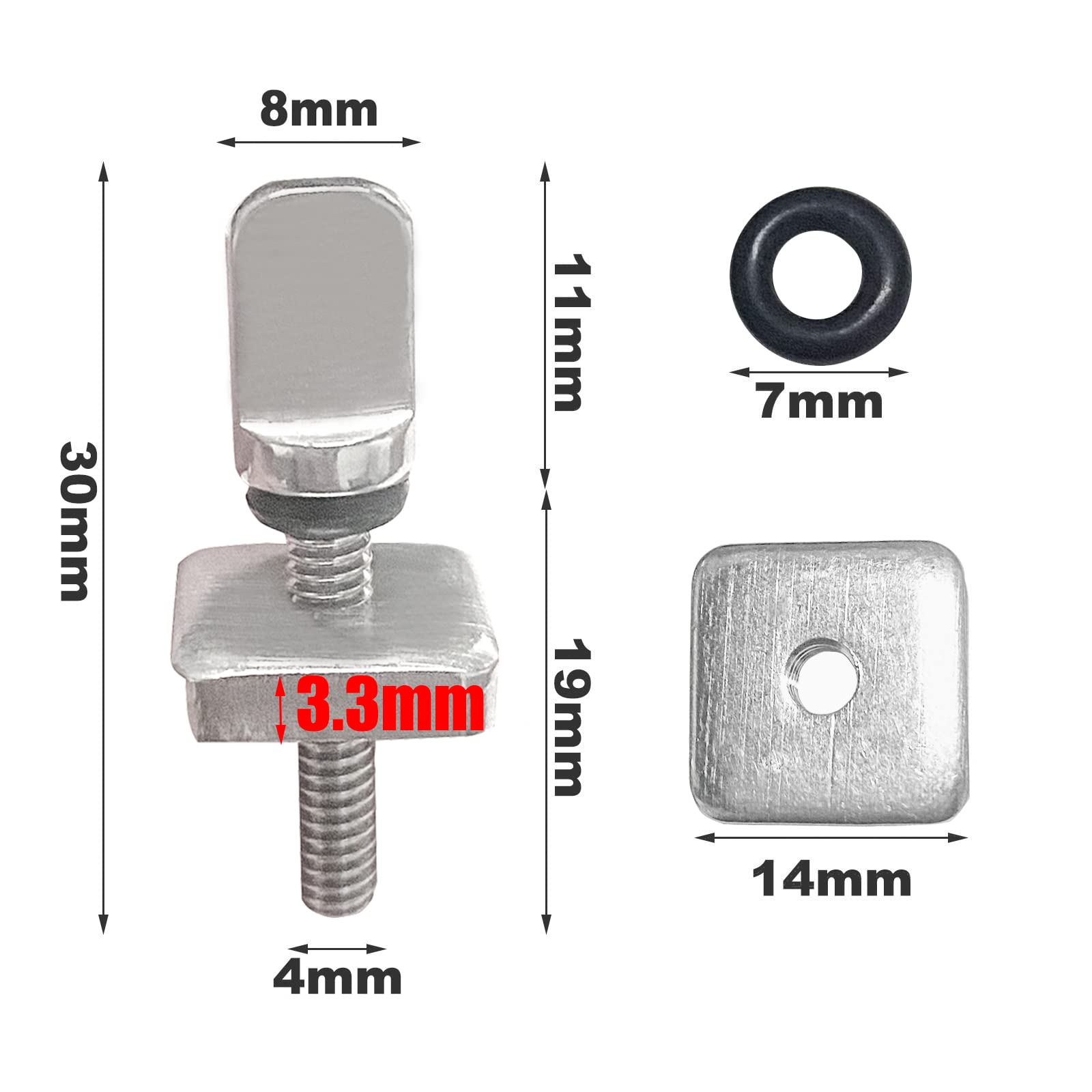 Tornillo Tabla Surf Acero Inoxidable 3 x 1.4 cm 4 Piezas