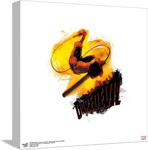 Trends International Gallery Pops Marvel Comics Daredevil - Speak of the Devil Text Badge Canvas Wall Art Wall Poster, 12.00" x 12.00", Stretched Trends International Gallery Pops Marvel Comics Daredevil - Speak of the Devil Text Badge Canvas Wall Art Wall Poster, 12.00" x 12.00", Stretched