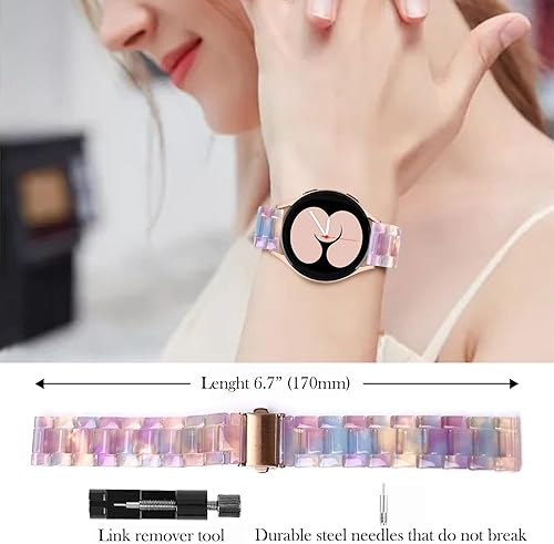 Vista 209 de Correas compatibles con Samsung Galaxy Watch 7 / FE / 6/6 Classic / 5/5 Pro / 4/4 Classic / 3 de 1.614 in / Huawei GT3 de 1.654 pulgadas, 0.787