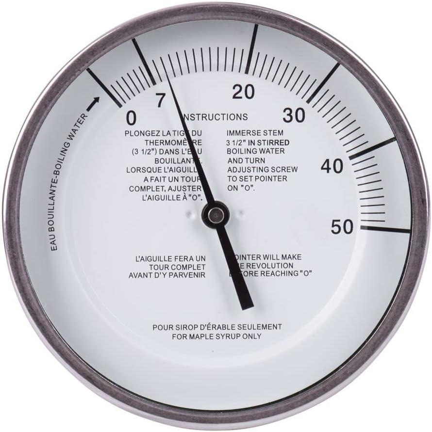 Baker T5112MSSP Maple Syrup Stem Thermometer, 5" dial, 12" stem