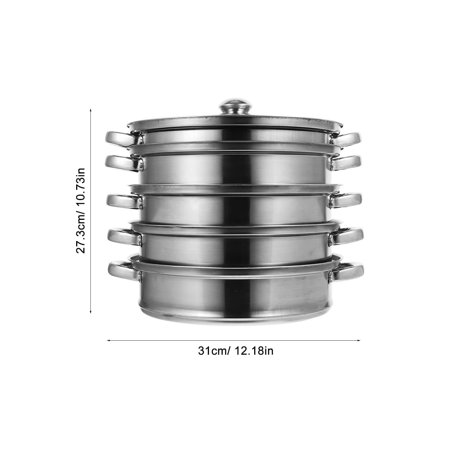 IMIKEYA Pentola a vapore in acciaio inox 5 livelli 28 cm, pentola da zuppa multifunzionale per cucina a vapore, utensili da cucina pratici per vapore, bollire e cucinare a casa