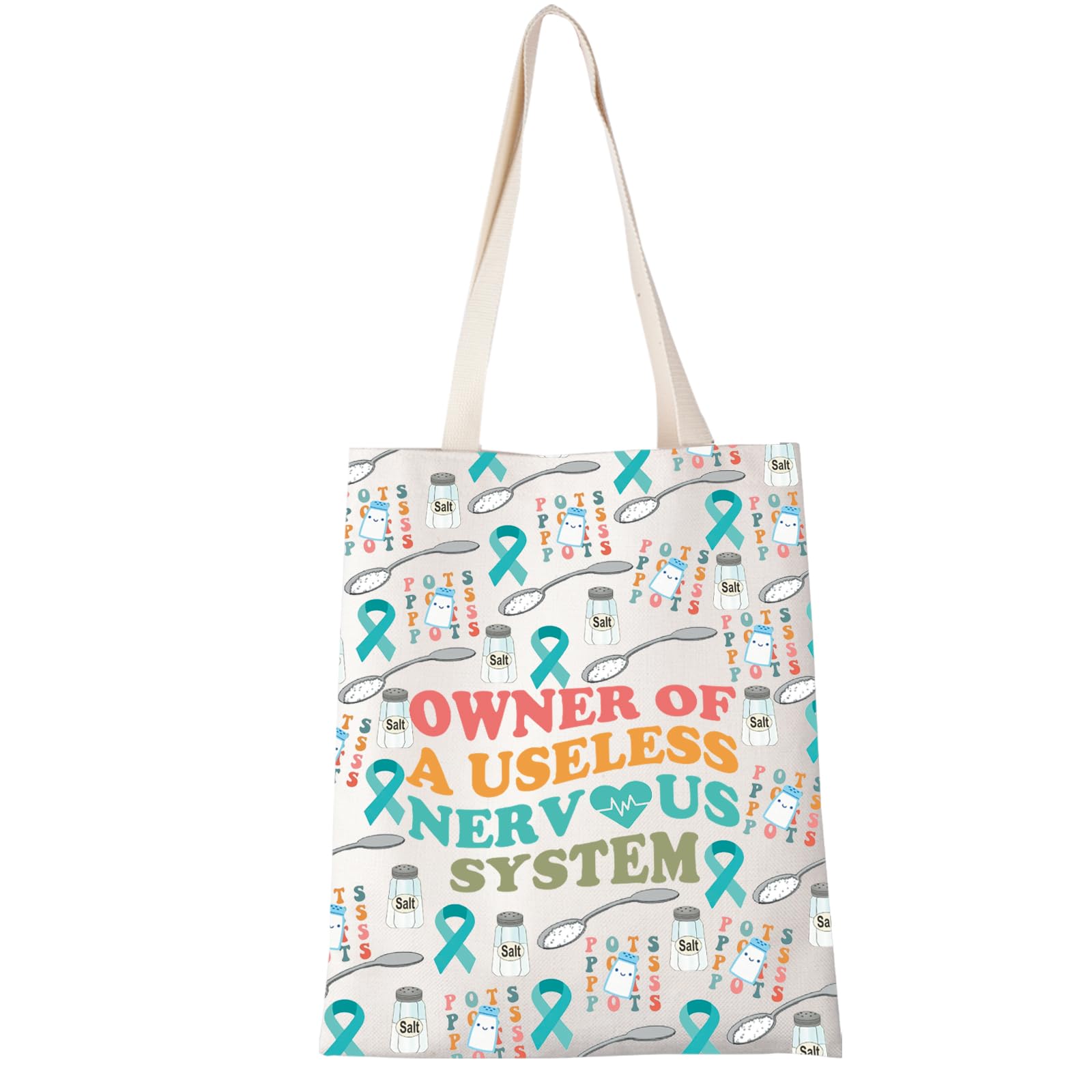 LEVLO Pots Syndrome Tote Bag Dysautonomia Warrior Gift Owner Of A Useless Nervous Sytem Pots Syndrome Heal Medical Bag (OWNER OF A USELESS 1)