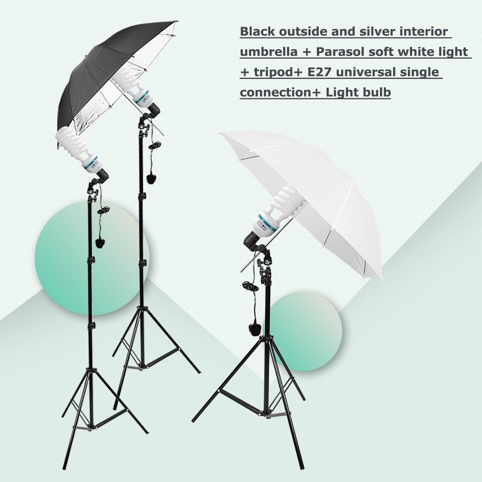 Studio Photo Et Éclairage, Zingbabu 0.5x0.7m Softbox Studio Photo Kit, 2x3m Backdrop Stand, 1.8x2.8m Toile de Fond, Steady Umbrella Kit Eclairage Photo Light