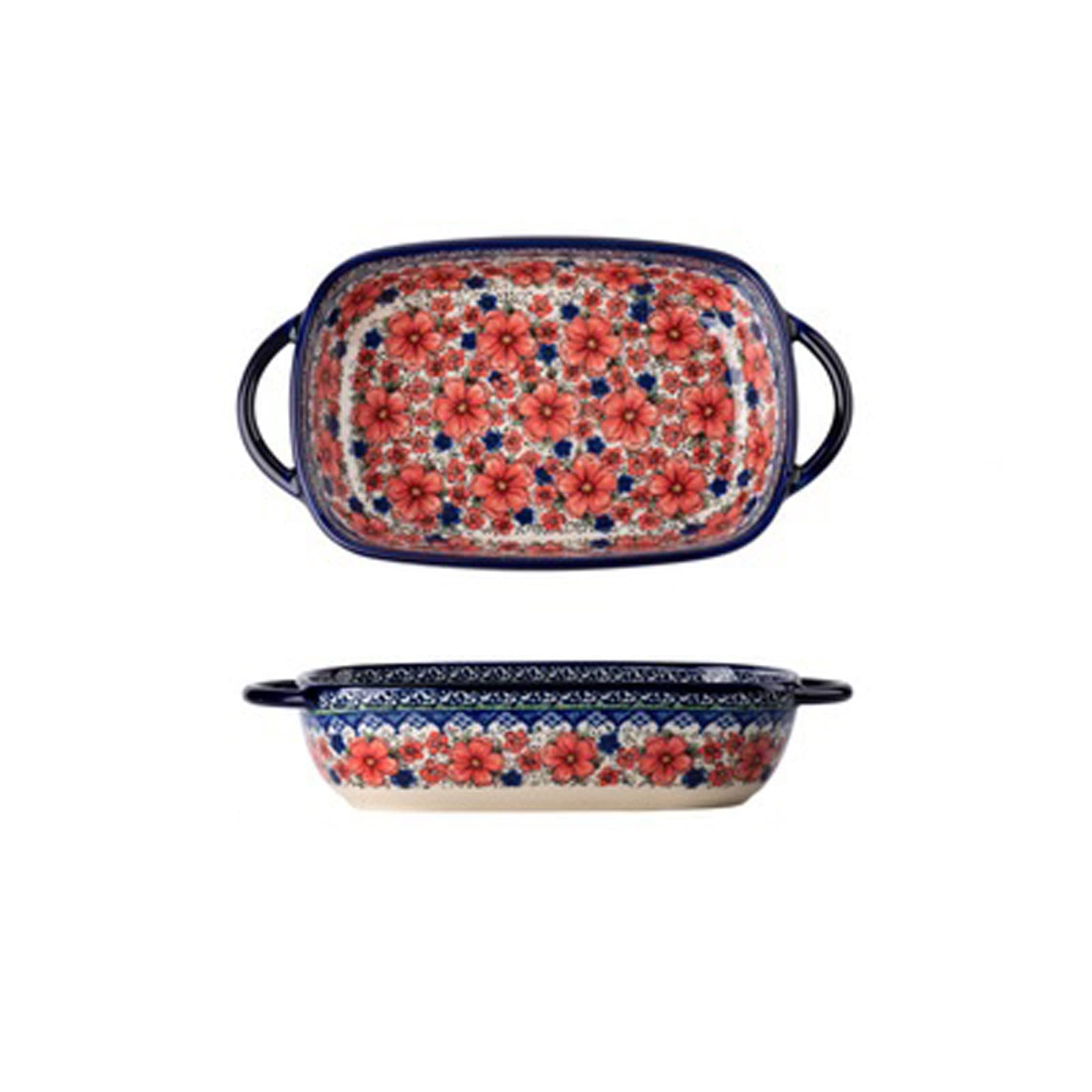 Obuuszne naczynie do pieczenia, naczynia do pieczenia Retro naczynie do pieczenia Ceramiczne naczynia do pieczenia Domowy ręcznie malowany talerz sałatkowy Miska do ryżu Obustronna forma do pieczenia