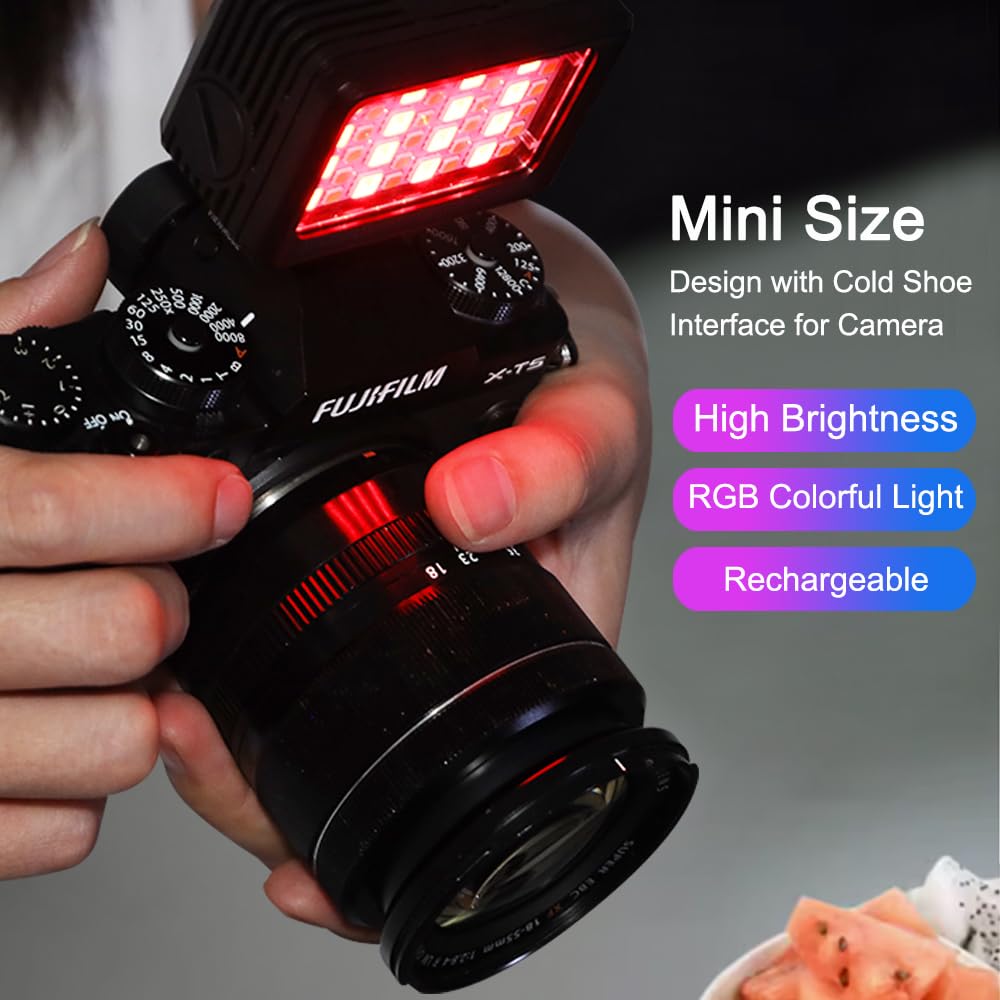 Sea frogs Lampe vidéo RVB avec 3 griffes, étanche, 40 m, lumières sous-marines portables en couleur, compatibles avec GoPro Hero 12/11/10/9 (SL-105-GO-KIT)