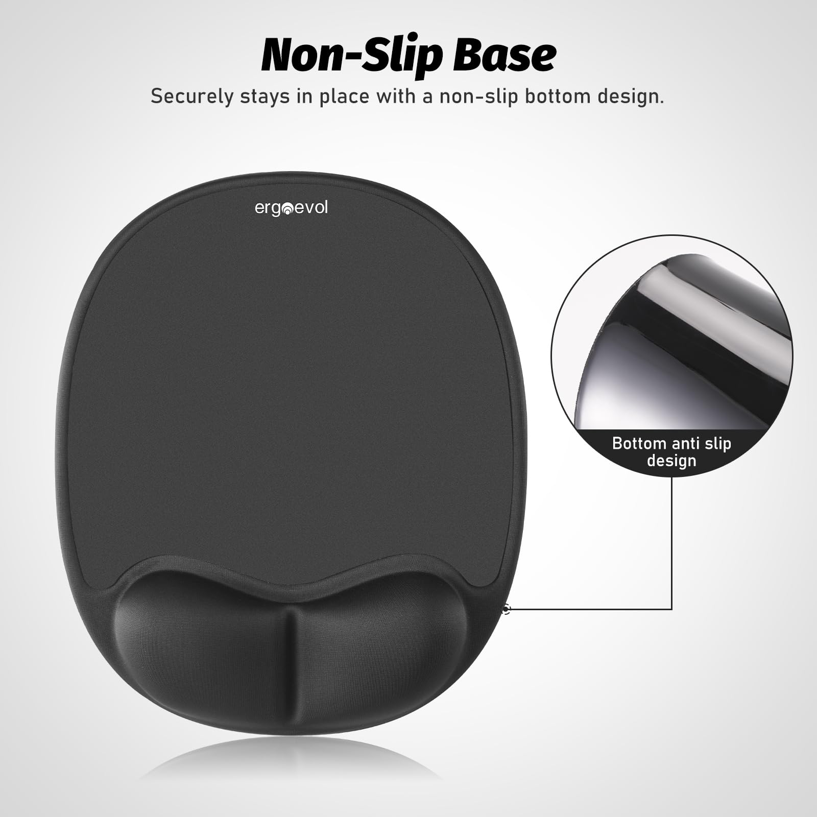 Tappetino per mouse con poggiapolsi in memory foam per mouse verticale (nero corvino)