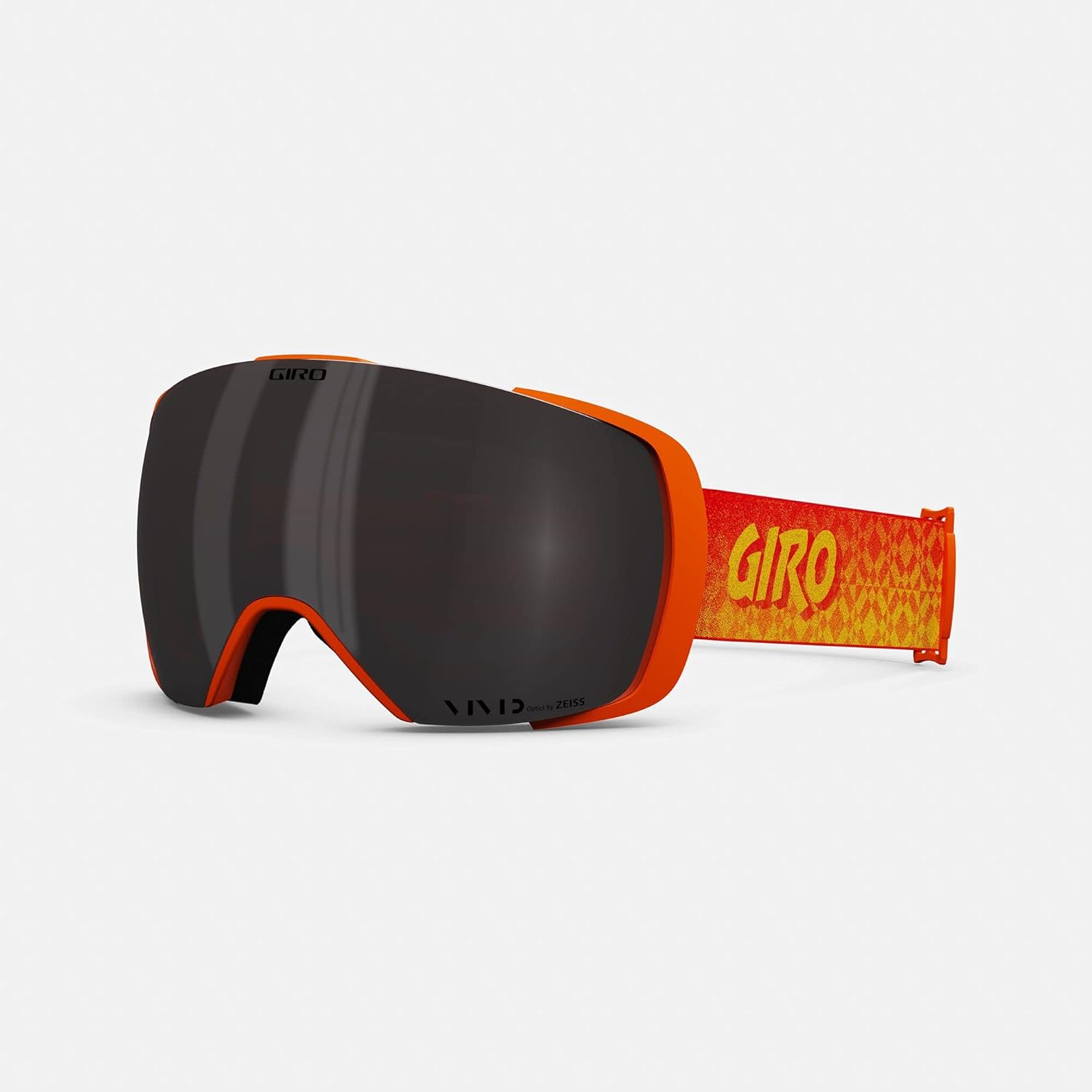 Giro Contact Ski Goggles - Snowboard Goggles for Men & Women - Orange Cover Up Strap with Vivid Smoke/Vivid Infrared Lenses