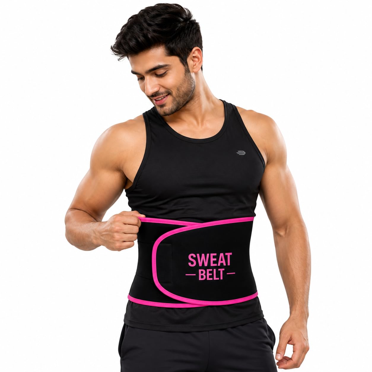 Sweat Belt for Men & Women – Premium Waist Trimmer Belt | Free Size | Gym, Yoga & Workout SupportSweatbelt Black-image-35