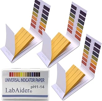 LabAider 3 Pack pH 1-14 Test Paper, 240 Strips, Storage Case, Saliva, Urine, Water, Soil, Pet Food, Diet pH Monitoring