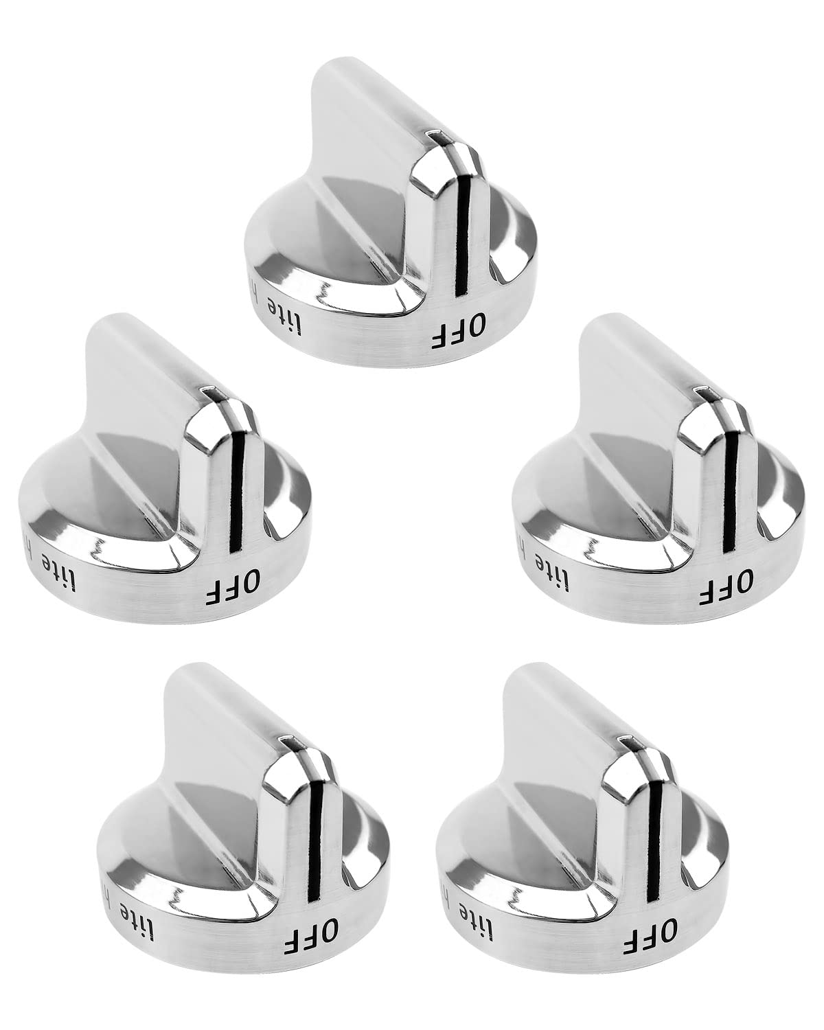 5304502763 Stove Knob Replacement Kit Fit for Frigidaire Gas Stove Knob DGGF3046RFA DGGF3046RFB DGGF3046RFC Replace PS11724147 AP5984069, Silver Range Burner Control Knob, 5 Pcs