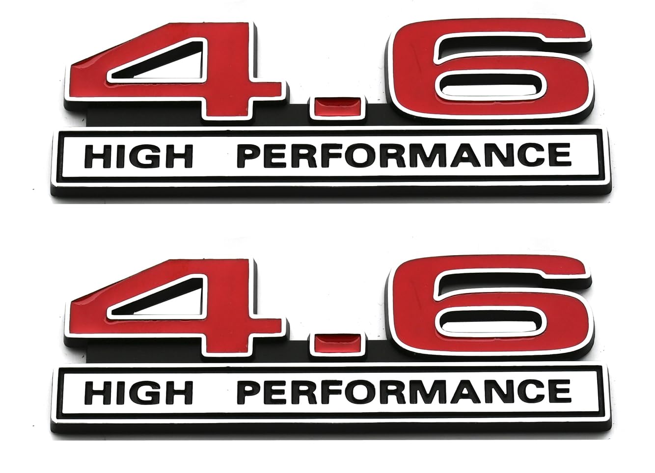 2pcs 4.6L V8 High Performance Engine Emblems - Chrome Blue 3D Badges For Cars & Trucks