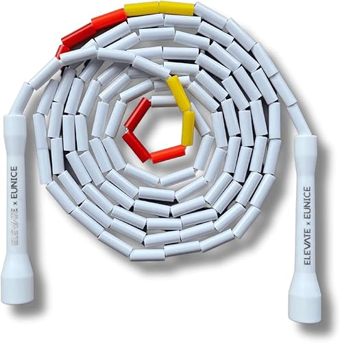 Elevate Rope Cuerda de saltar profesional con cuentas 9.8 ft ajustable, cuentas de calidad y cable de poliéster para estilo libre, cardio y trucos