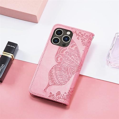 Miniatura 8 de COTDINFOR Funda tipo cartera para iPhone 15 Pro Max, con purpurina de cristal y soporte para tarjetas, funda de cuero con tapa para teléfono, funda