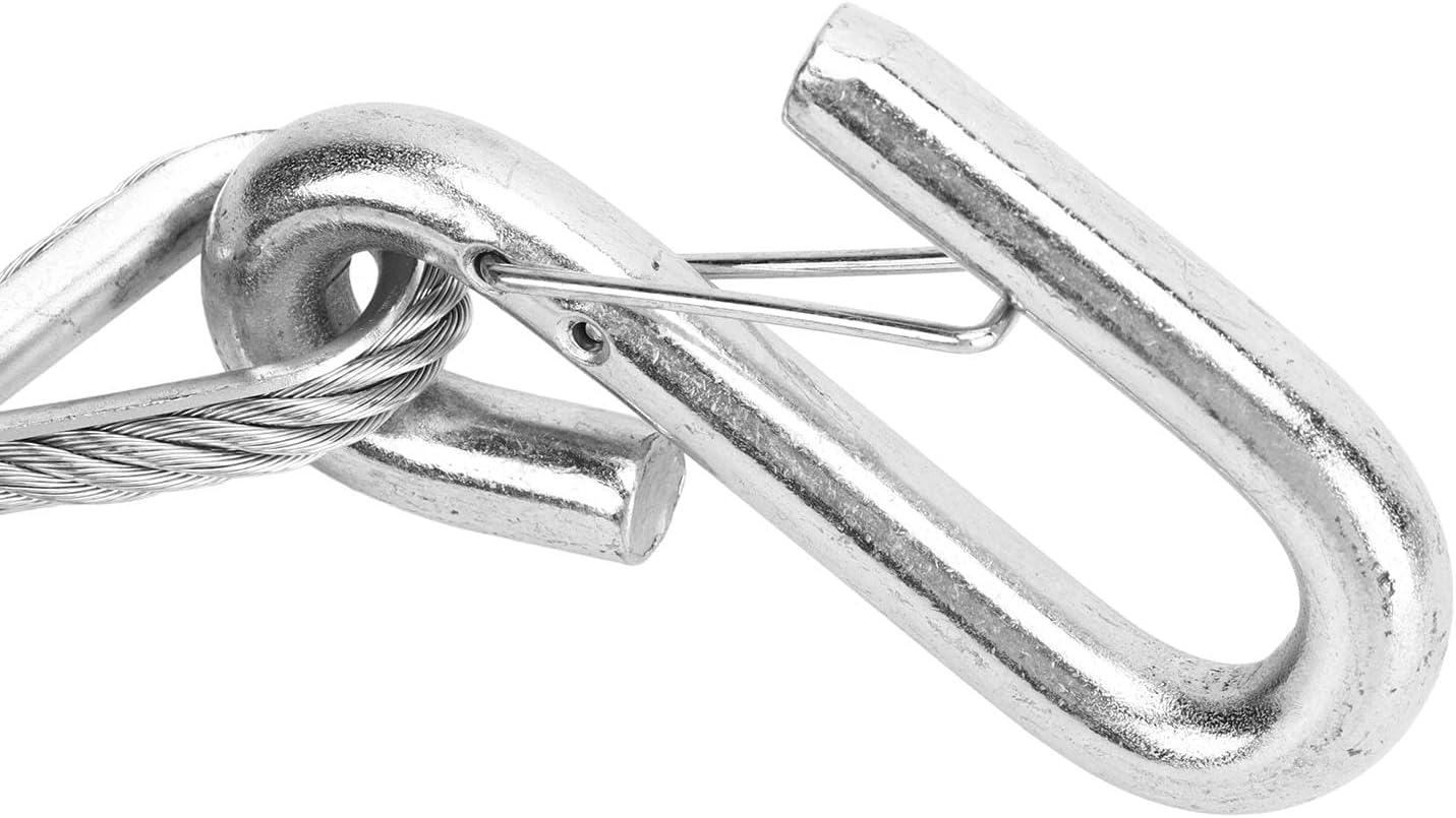 27.6 Inch Trailer Safety Cable S Hook Spring Safety Rope for RV Towing 3500lbs Weight Capacity