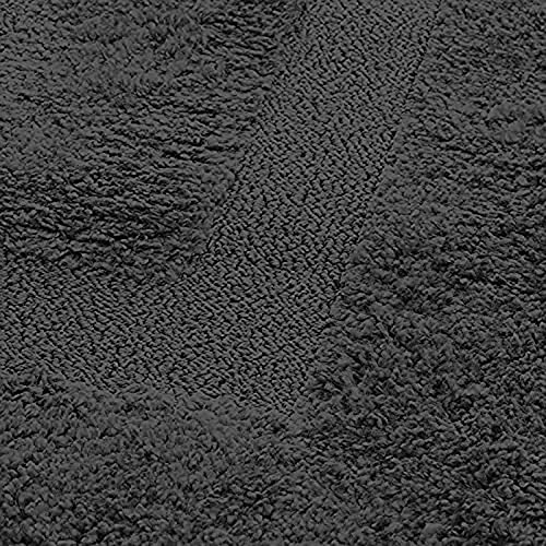 Image of Rectangular Box Shaggy Carpet for Living Room, Bedroom, High Low Design Finish Microfiber 1.8 Inch Pile High, 5x8 Feet Black|Black Color